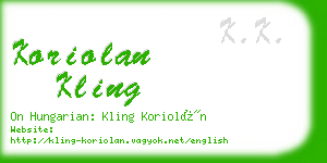 koriolan kling business card
